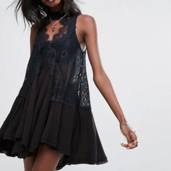 Free People | Dresses | Classic Free People Lace Swing Mini Dress Nwt |  Poshmark